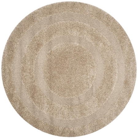 Safavieh Florida Shag Power Loomed Round Rug- Beige - Beige- 5 x 5 ft. SG454-1313-5R